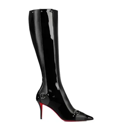 Christian Louboutin Cl In The 90s Leather Knee-high Boots 80 In Black