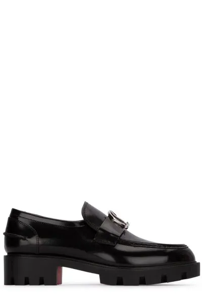 Christian Louboutin Cl Moc Lug Loafers In Black