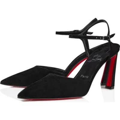 Christian Louboutin Condora Riviera Ankle Strap Pump In Black/lin Black