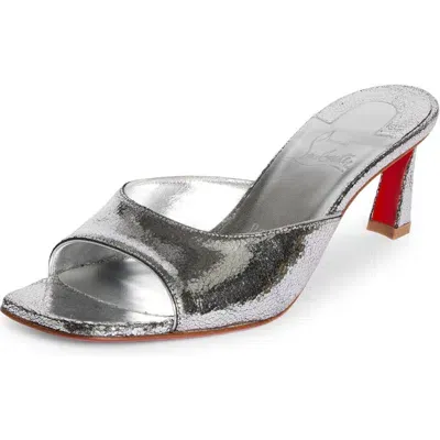 Christian Louboutin Condora Slide Sandal In Silver/lin Silver