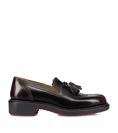 Christian Louboutin Daniloumoc Leather Loafers In Brown