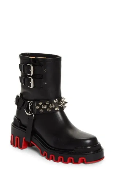 Christian Louboutin Dune Biker Bootie In Black