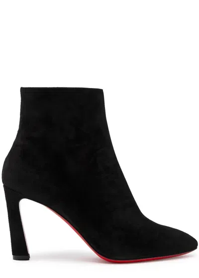 Christian Louboutin Eleonor 85 Suede Ankle Boots In Black