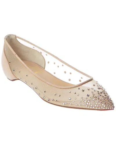 Christian Louboutin Follies Strass 85 Crystal Mesh Pump In Silver