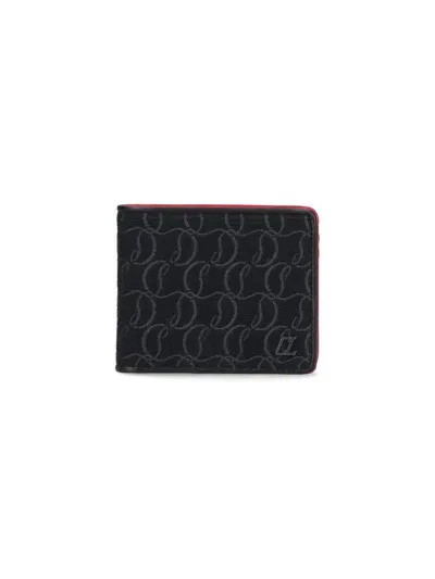 Christian Louboutin Jacquard Monogram Cl Coolcard In Black