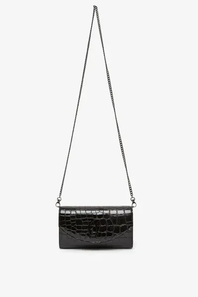 Christian Louboutin Loubi 54 Black Calf Ali Wallet On Chain Bag