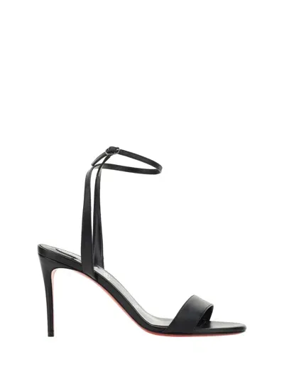 Christian Louboutin Loubigirl 85 Black Leather Sandals In Multicolor