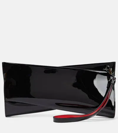 Christian Louboutin Loubitwist Patent Leather Clutch In Black