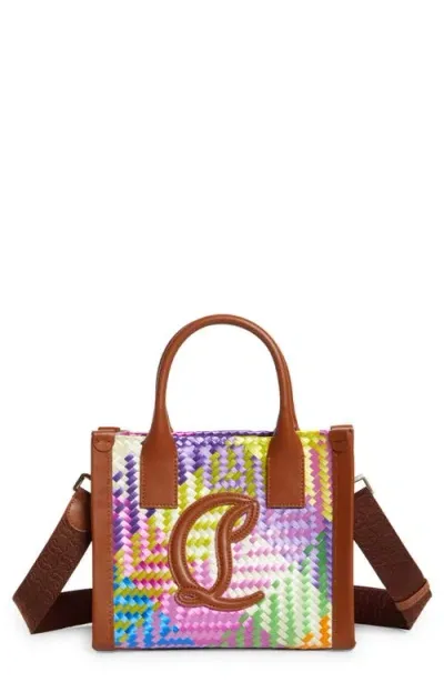 Christian Louboutin Mini By My Side Woven Tote In 6382 Multi/cuoio/cuoio