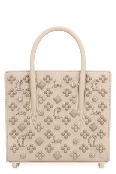 Christian Louboutin Mini Paloma Leather Tote In Beige