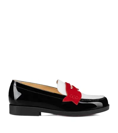 Christian Louboutin Kids' Mini Penny Patent Leather Loafers In White