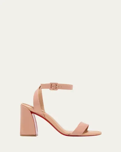 Christian Louboutin Miss Sabina Patent Leather Sandals In Blush