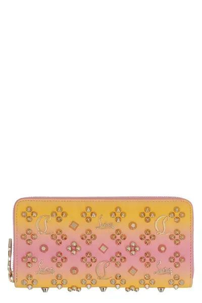 Christian Louboutin Panettone Leather Wallet In Pink