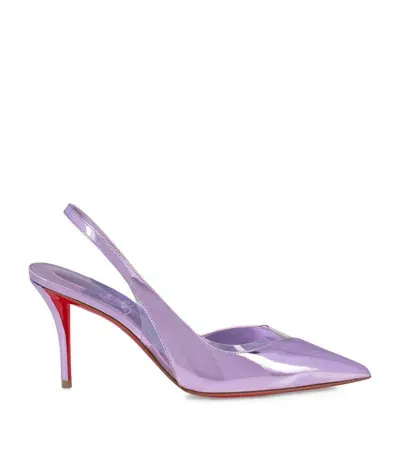 Christian Louboutin Posticha Metallic Slingbacks 80 In Purple