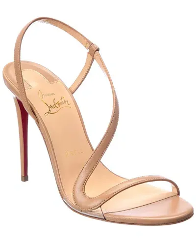 Christian Louboutin Rosalie 100 Leather Sandal In Cream