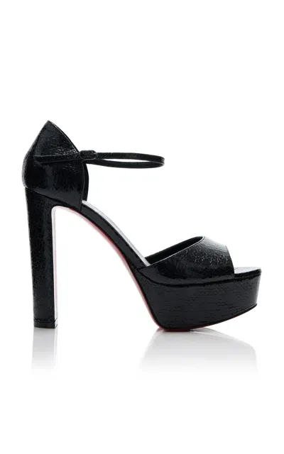 Christian Louboutin Sanaloo Patent Leather Sandals In Black