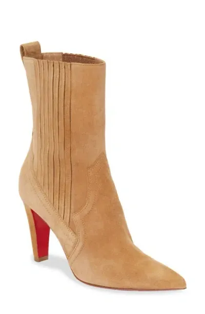 Christian Louboutin Santiag Chelsea Western Boot In Beige