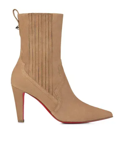 Christian Louboutin Santigag Suede Heeled Boots 85 In Velvet