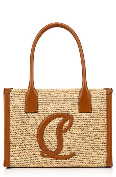 Christian Louboutin By My Side Large Raffia Tote Bag In Beige