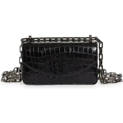 Christian Louboutin Small Loubi54 Alligator Embossed Leather Crossbody Bag In Blackblack