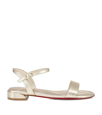 Christian Louboutin Sweet Jane Leather Sandals In Gold