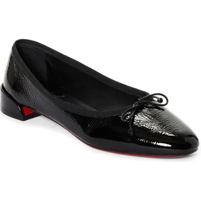 Christian Louboutin Sweetie Jane Bow Ballet Flat In Black/lin Black