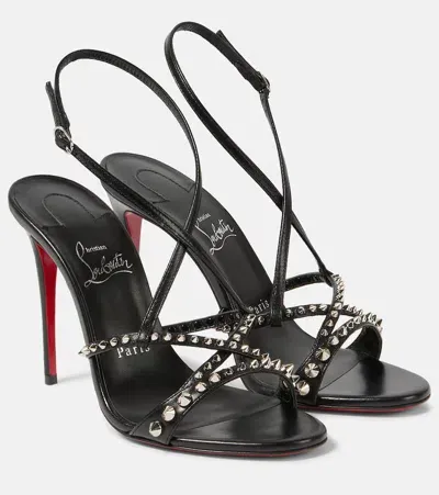 Christian Louboutin Sandalen Tatooshka Spikes Aus Leder In Black