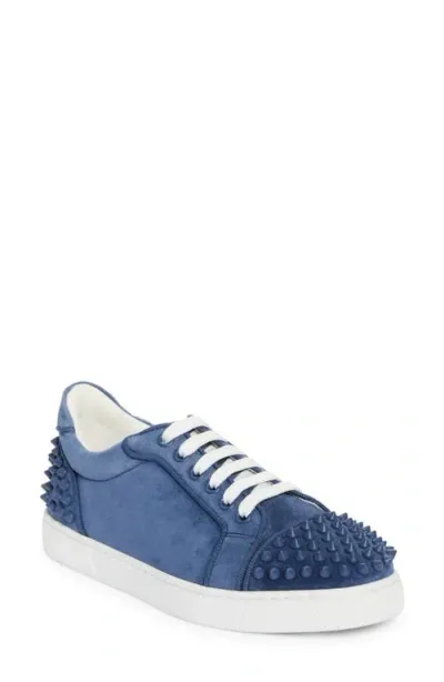 Christian Louboutin Vieira 2 Orlato Low Top Suede Sneaker In Denim