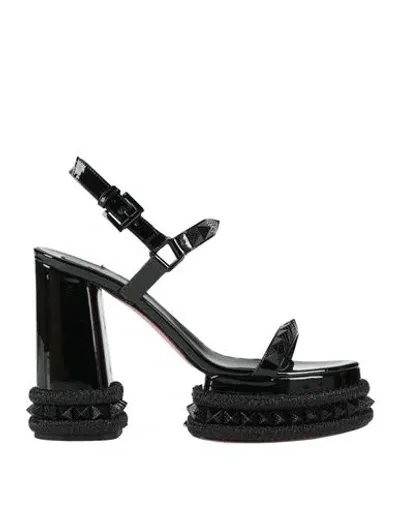 Christian Louboutin Superaclou Patent Leather Platform Sandals In Black