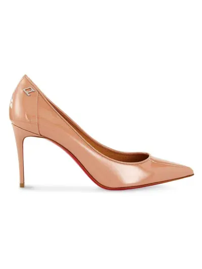 Christian Louboutin Sporty Kate 85 Patent Pump In Beige