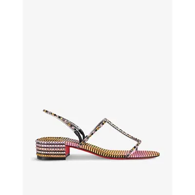 Christian Louboutin Womenssimple Queenie Leather-blend Sandals In Multi