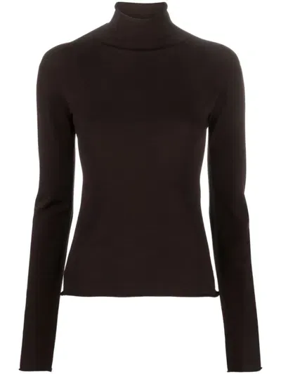 Christian Wijnants Kiyoon Roll-neck Knitted Top In Brown