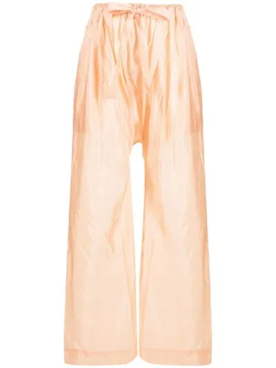 Christian Wijnants Low-rise Silk Trousers In Orange