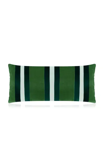 Christina Lundsteen Mimi Cotton Velvet Cushion In Green