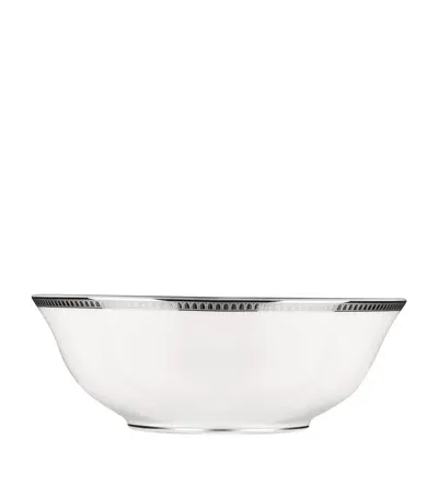 Christofle Malmaison Platinum Salad Serving Bowl In White