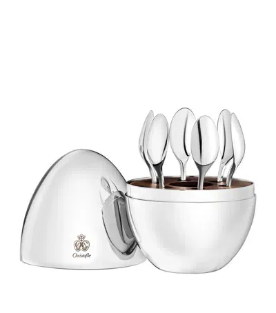 Christofle Mood 6-piece Espresso Spoon Canteen In Metallic