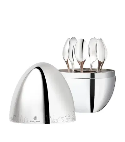 Christofle Mood Japan 6-piece Espresso Spoon Canteen In Metallic