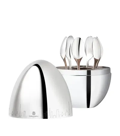 Christofle Mood Shanghai 6-piece Espresso Spoon Canteen In Silver