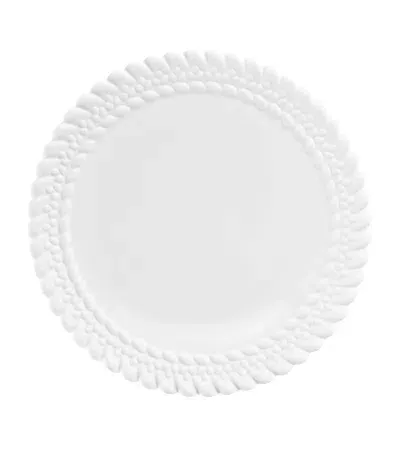 Christofle Porcelain Babylone Dessert Plate In White