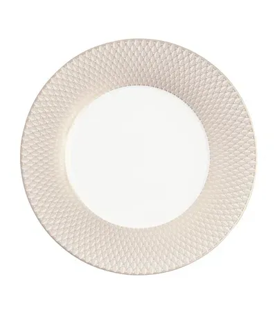 Christofle Porcelain Malmaison Platinum Impériale Underplate In Neutral