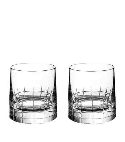 Christofle Set Of 2 Crystal Old Fashioned Tumblers In Silver