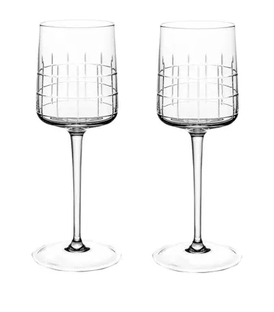 Christofle Graphik Crystal-glass Water Glasses Set Of Two In Silver