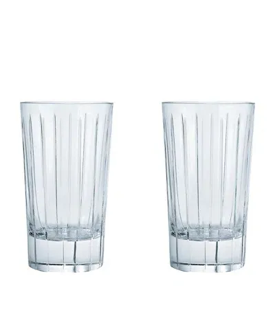 Christofle Set Of 2 Iriana Crystal Highball Glasses In Gray