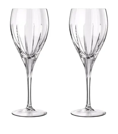 Christofle Set Of 2 Iriana Crystal Water Glasses In Silver