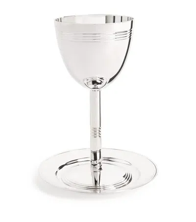 Christofle Silver-plated Judaique Kiddush Cup And Saucer In Neutral