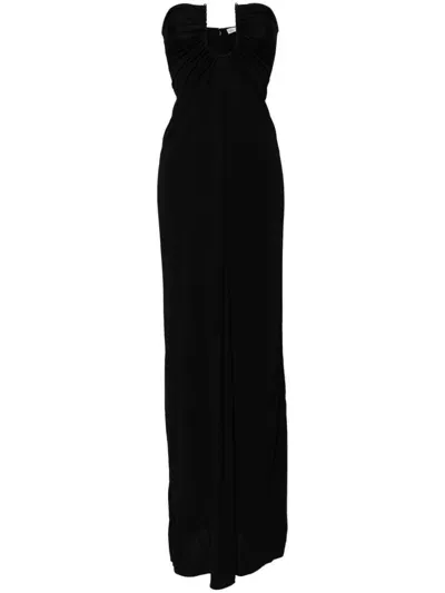 Christopher Esber Arced Palm Strapless Dress In Black