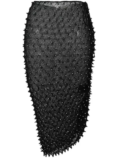 Christopher Esber Crystal Embellishment Skirt In Black