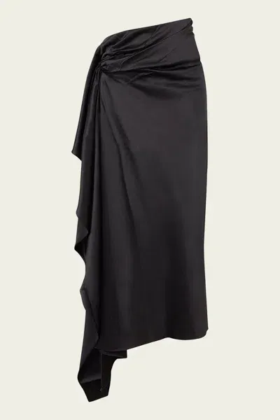 Christopher Esber Cusco Silk Elongated Drape Skirt In Black