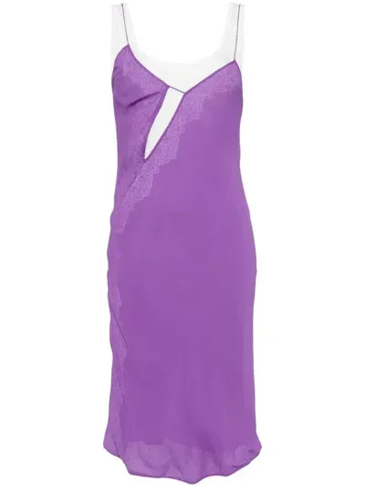 Christopher Esber Encased Lace Cami Gown In Purple