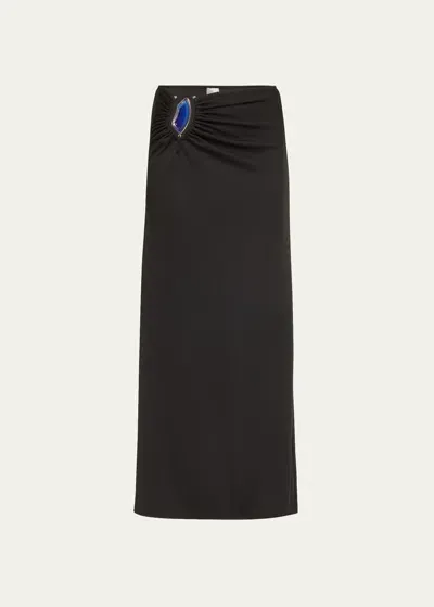 Christopher Esber Moodstone Ruched Maxi Skirt In Black